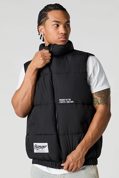 Gilet matelassé à broderie en chenille City