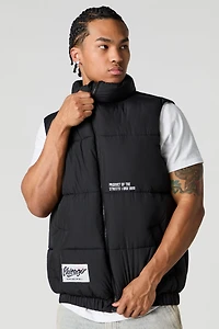 Gilet matelassé à broderie en chenille City