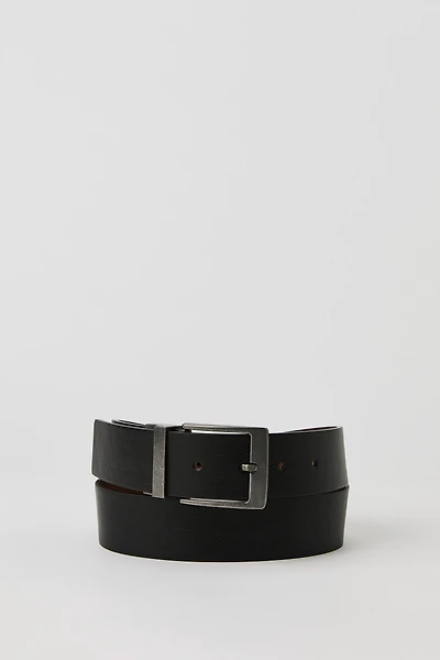 Ceinture en similicuir réversible noire et brune