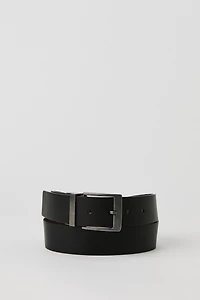 Ceinture en similicuir réversible noire et brune