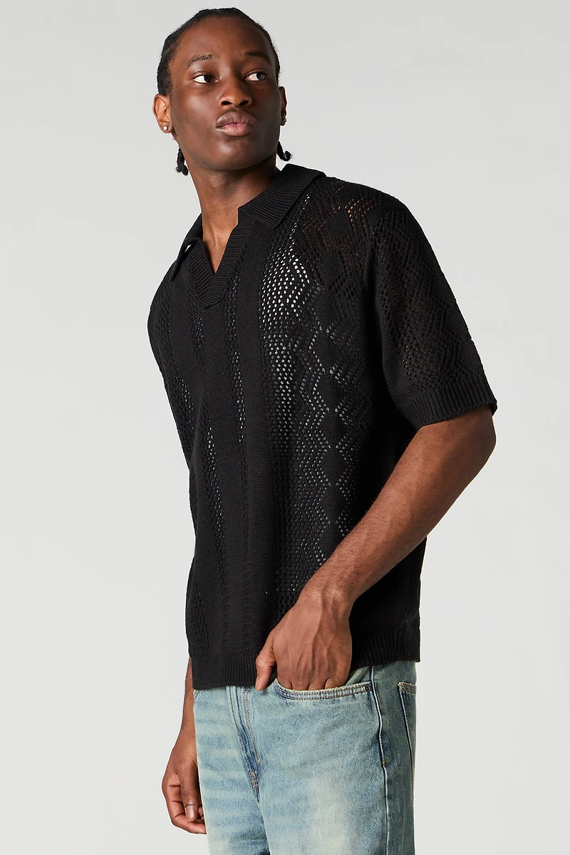 Textured Short Sleeve Top