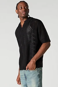 Textured Short Sleeve Top