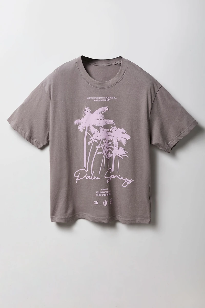 T-shirt carré à imprimé Palm Springs