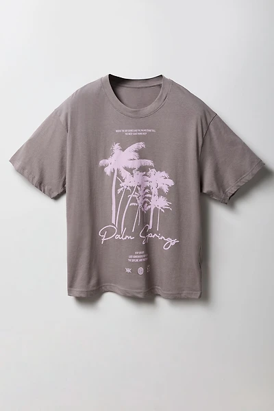 T-shirt carré à imprimé Palm Springs