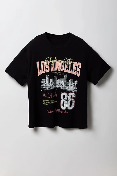 T-shirt carré à imprimé Los Angeles