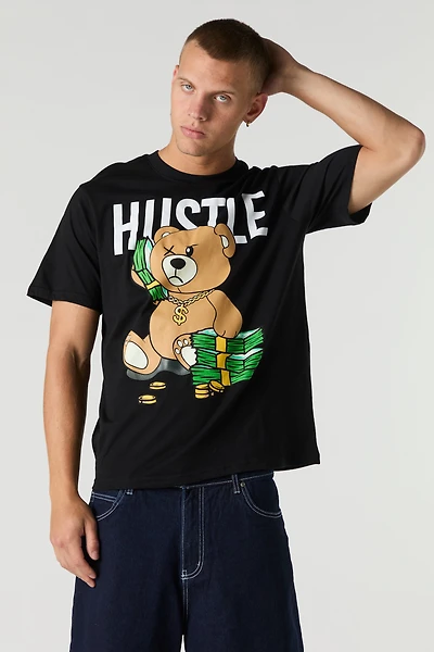 Hustle Bear Graphic T-Shirt
