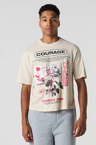 T-shirt carré fleuri