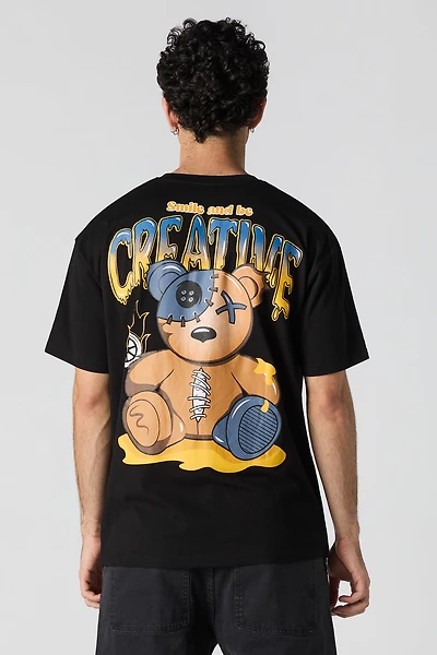 Creative Bear Graphic Relaxed T-Shirt