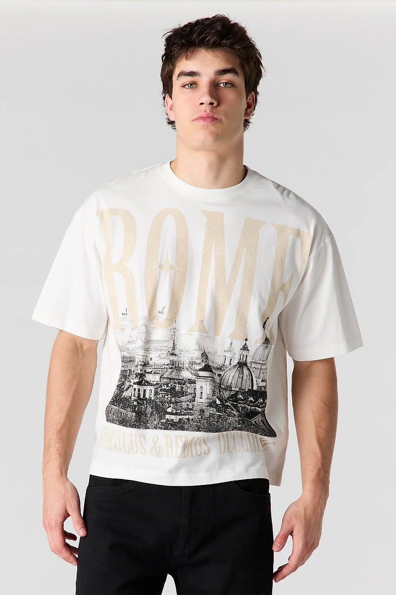 T-shirt carré à imprimé City