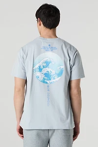 T-shirt ample à imprimé The Great Wave