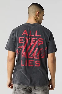 All Eyes Lies Graphic Washed T-Shirt
