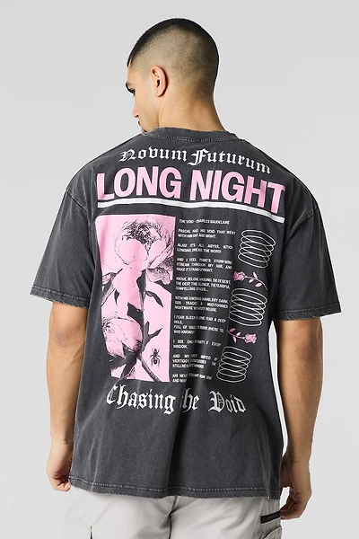 Long Night Graphic Washed T-Shirt