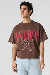 Python Graphic & Puffed Print Boxy T-Shirt