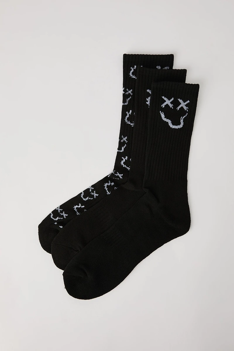 Socquettes à imprimé Smiley (3 paires)