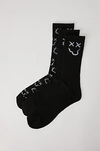 Socquettes à imprimé Smiley (3 paires)