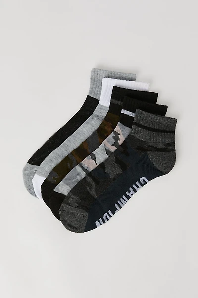 Chaussettes un quart Athlétisme en tricot jacquard à imprimé camouflage (paquet de 5)