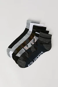 Chaussettes un quart Athlétisme en tricot jacquard à imprimé camouflage (paquet de 5)
