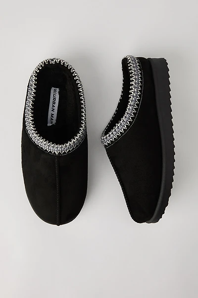 Faux Suede Embroidered Slippers