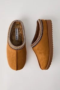 Pantoufles en similisuède avec motif brodé