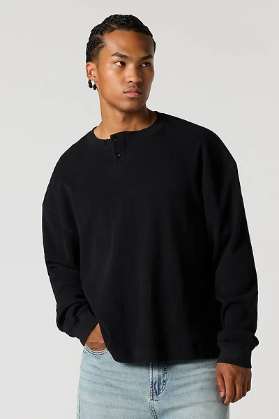 Thermal Knit Henley Top