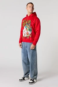 Grinch Graphic Christmas Fleece Hoodie