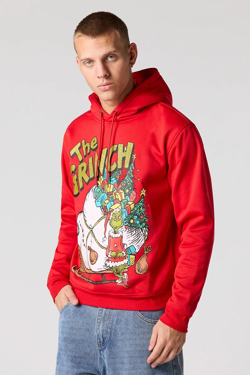 Grinch Graphic Christmas Fleece Hoodie