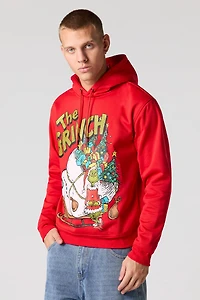 Grinch Graphic Christmas Fleece Hoodie