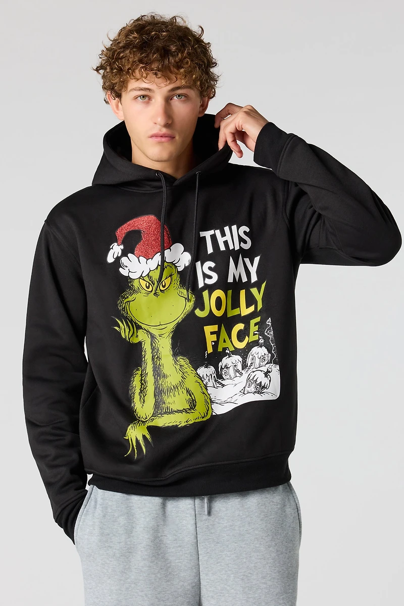Grinch Graphic Christmas Fleece Hoodie