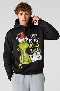 Grinch Graphic Christmas Fleece Hoodie