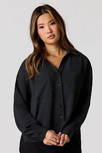 Flowy Button-Up Collared Top