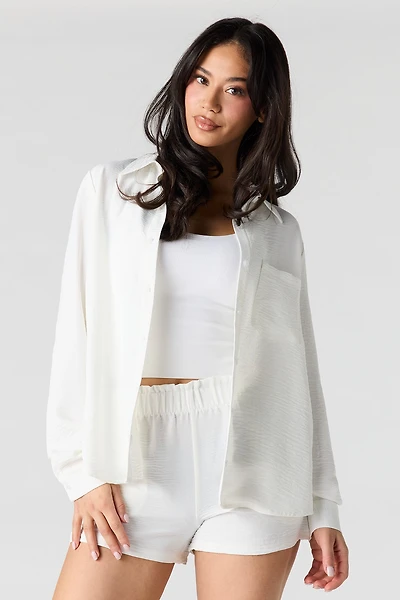 Haut boutonné fluide à manches longues