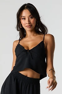 Camisole fluide avec liséré de dentelle