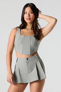 Zip Back Cropped Corset Tank