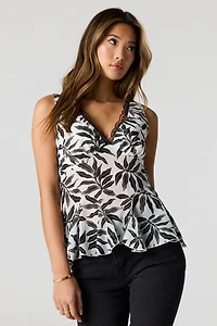 Lace Trim Ruffle Tank