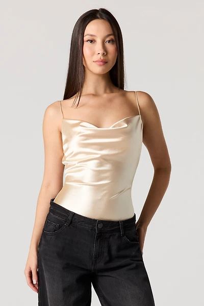 Satin Cowl Neck Bodysuit