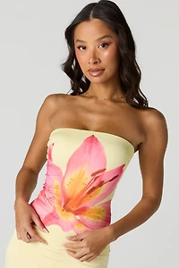Contour Braless Flower Tube Top
