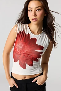 Débardeur cintré en filet avec attache