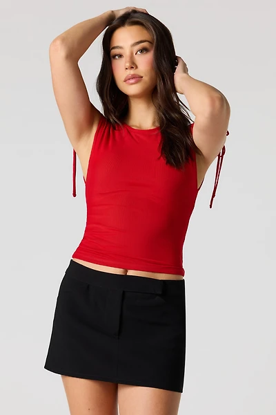 Mesh Cinched Tie Tank