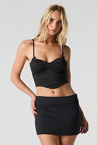 Camisole corset écourtée avec soutien-gorge intégré et boucle
