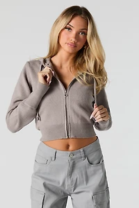 Knit Zip-Up Hoodie
