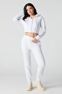 Zip-Up Crop Hoodie
