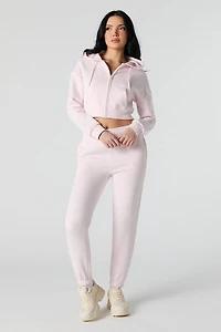 Zip-Up Crop Hoodie