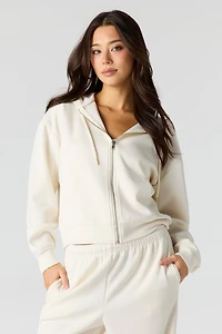 Haut à capuchon glissière en tissu de plongée