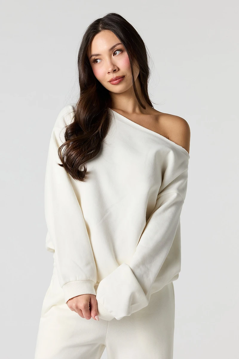 Chandail en molleton à épaules dénudées