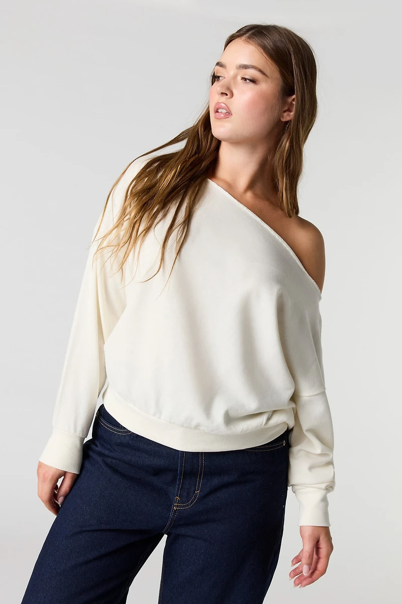 Chandail en molleton à épaules dénudées