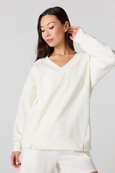 Chandail en molleton à encolure V