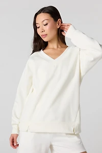 Chandail en molleton à encolure V