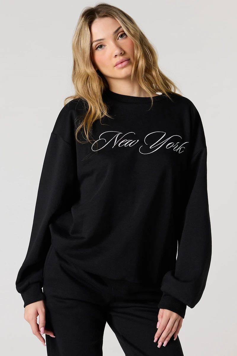 Fleece Embroidered Sweatshirt