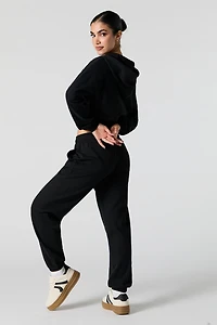 Jogger en molleton à revers uni