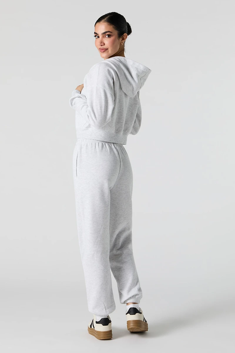 Jogger en molleton à revers uni